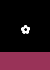 Adult black and magenta pink. Flowers.