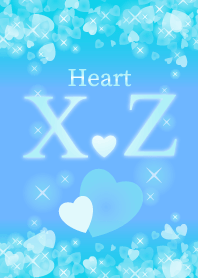 X&Zイニシャル運気UP!幸せのハート青ブルー