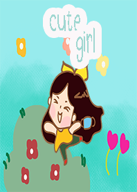 cute girl with surgical mask