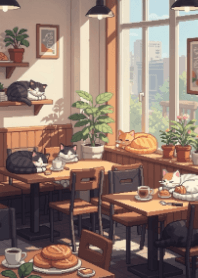 คาเฟ่แมวงีบกลางวัน - Pixel