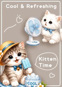 Cool Time with a Cute Kitten brown