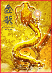Fortune gold dragon and yin yang3BK