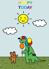 Happy Dino Balloon and sky.2