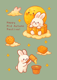 Rabbit Mid-Autumn Festival(grey green)