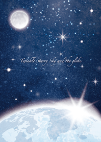 Twinkle starry sky and the globe
