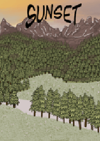 Sunset behind the mountains