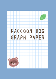 RACCOON DOG GRAPH PAPER-DUSTY BLUE