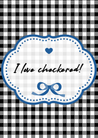 love checkered! blue
