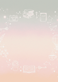 文青線條夢幻漸層書