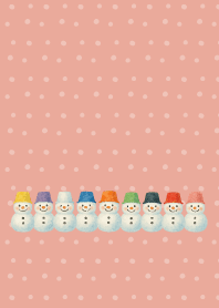 Colorful Snowman01 on pink & blue