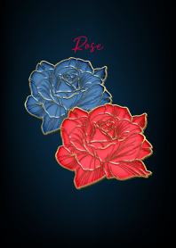 Blue and red roses Enamel Pin 50