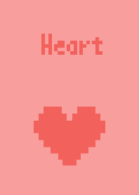 ドット絵ハート(パステルレッド)