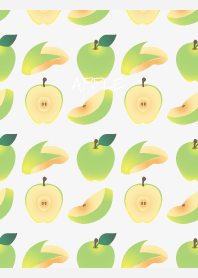Various green apples on white