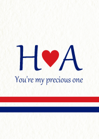 H&A イニシャル -Red & Blue-