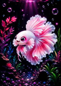 Elegant Betta Fish: Neon Fantasy Aqua