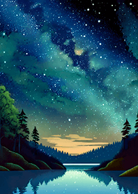Beautiful starry night view#919