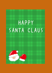 HAPPY SANTA CLAUS-GR CHECK-TERRACOTTA
