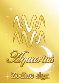 เครื่องหมายราศีกุมภ์สีทอง