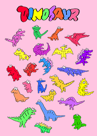 Gathering dinosaur toys/pink.