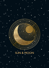 ดวงอาทิตย์และดวงจันทร์บนพื้นหลังสีดำ 18