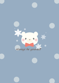 Polar bear and ribbon -smoky blue-Xmas2