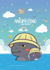 Angry Dino On The Sea Blue Hawaii