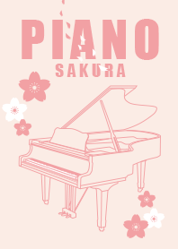 ピアノと桜の春のシンプルなきせかえ