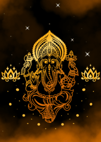 พระพิฆเนศ มูเตลู นีออน สีส้ม