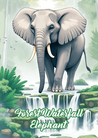 Forest Waterfall Elephant