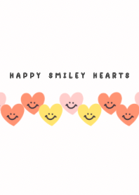 Happy Smiley Hearts - red pink yellow