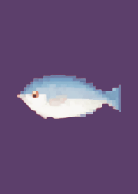 Fish Pixel Art Theme  Purple 05
