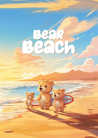 น้องหมีริมทะเลและวิวพระอาทิตย์ตก