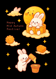 可愛兔兔慶中秋(護眼黑色)