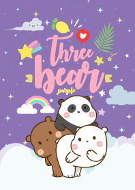 Kawaii Cute Bear purple - Tema LINE | LINE STORE