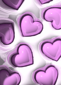 3D Glossy Milk Purple Heart.