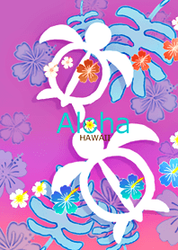水彩画♡幸運のホヌ*ハワイ＊ALOHA+237