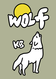 White wolf and moon khaki beige.