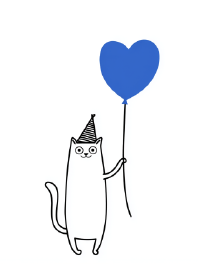 ハート風船の心地よい落書き