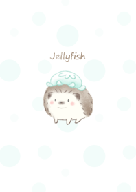 Hedgehog and Hat -jellyfish- green