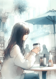 Cute Girl and Coffee V.44
