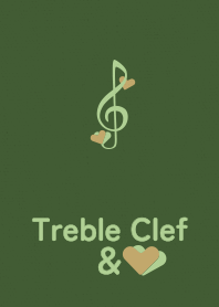 Treble Clef&heart deep green