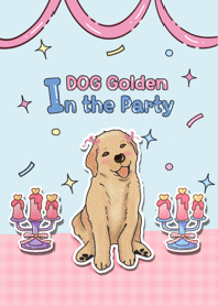 Dog gloden in the party cute