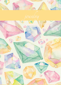 Pastel Gems on brown & yellow