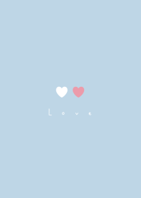 雙心 /light blue & pink