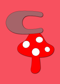 -Cute mushroom initial C-