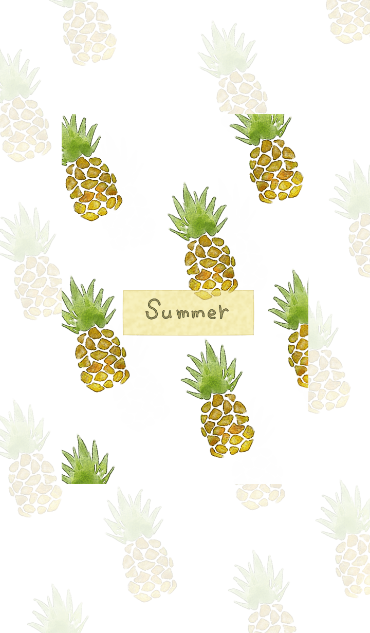 Watercolor refreshing pineapple3.