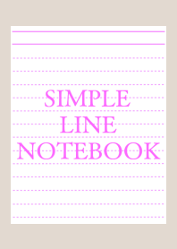 SIMPLE PINK LINE NOTEBOOKj-BEIGE-WHITE