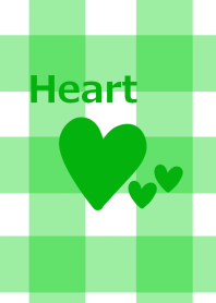 Green check pattern and heart