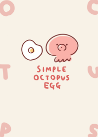 simple octopus fried egg beige.