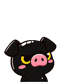 Cute Little Black Pig
